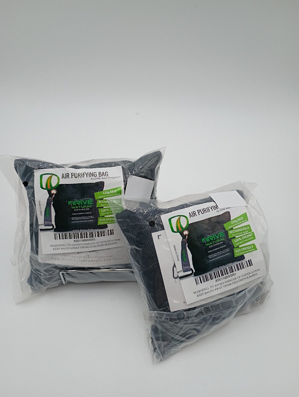 Air purifying bags. Made with moso bamboo charcoal. Organic. Lot of 2.